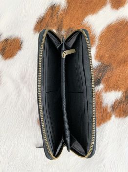 Showman 100% Wool Light Blue and Brown Southwest Design Saddle Blanket Wallet #3